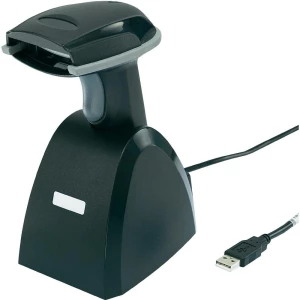 1D bežični skener bar kodova Riotec iLS6300BQ USB komplet Laser crna, ručni sken slika
