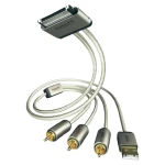 Audio/Video kabel Inakustik za iPad/iPhone/iPod [1x DOCK utikač 30 polni - 3x činč utikač, USB 2.0 utikač A] 2m, bijel
