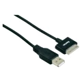 Kabel za napajanje/podatkovni Hama za iPad/iPhone/iPod [1x DOCK utikač 30 polni - 1x USB 2.0 utikač A] 1.50m, crn slika