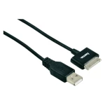 Kabel za napajanje/podatkovni Hama za iPad/iPhone/iPod [1x DOCK utikač 30 polni - 1x USB 2.0 utikač A] 1.50m, crn