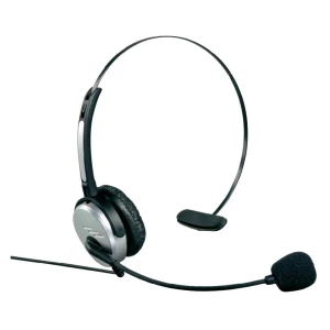 Telefonske slušalice s mikrofonom 2.5 mm utikač, s kablom, Mono Hama 40625 On Ear srebrne, crne slika