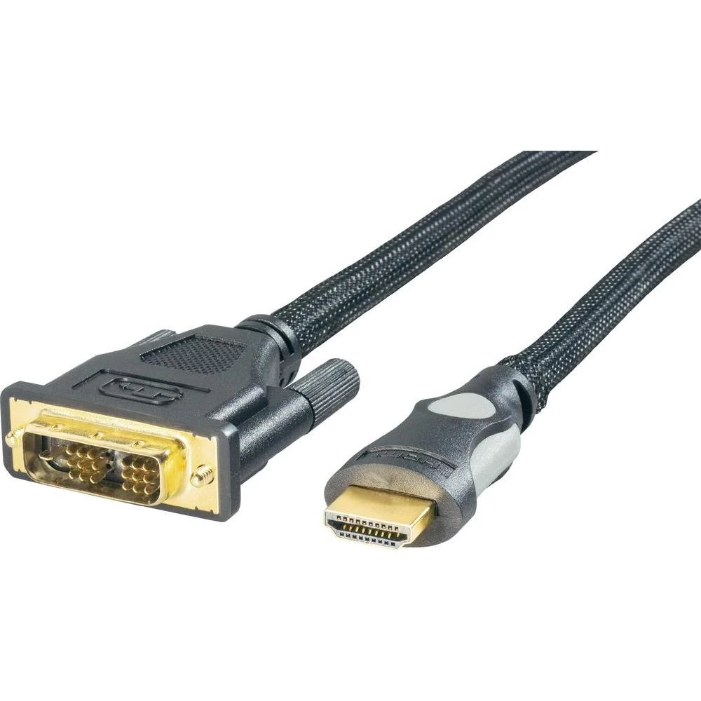 DVI/HDMI kabel [1x DVI-utikač 18+1-pol. <=> 1x HDMI-utikač] 5m, crn</=> slika