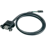USB 2.0 priključni kabel [1x USB 2.0 utikač unutarnji 4pol. - 1x USB 2.0 utikač A] 0.60 m crni s navojem Akasa