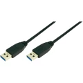 USB 3.0 priključni kabel [1x USB 3.0 utikač A - 1x USB 3.0 utikač A] 2 m crni LogiLink slika