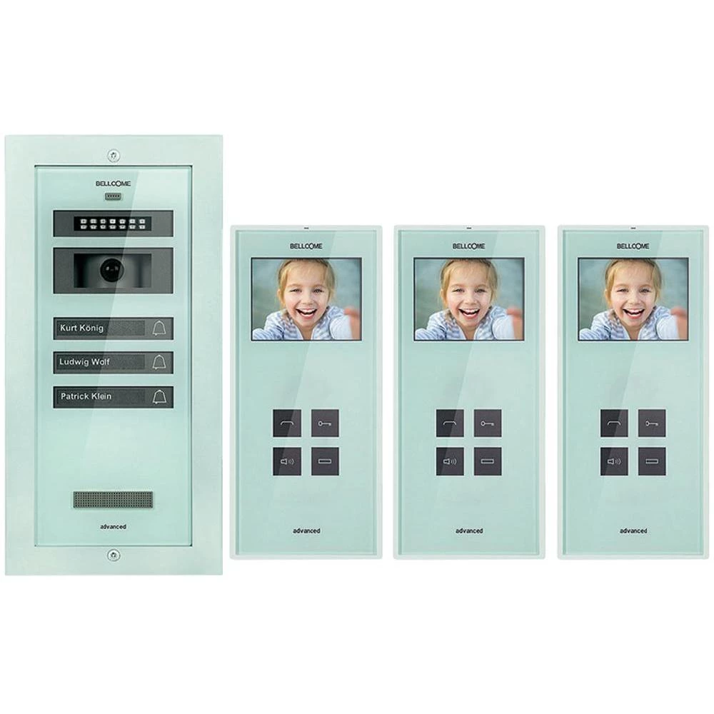 Video portafon s kablom komplet Bellcome KIT.VPA.3F0.BLW 3 obiteljska kuća bijel slika