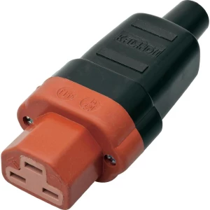 Utični konektor za tople uređaje C21 Kalthoff, ženski, ravni broj polova: 2 + PE 16 A crna, crvena 444 P/Si 1 komad slika