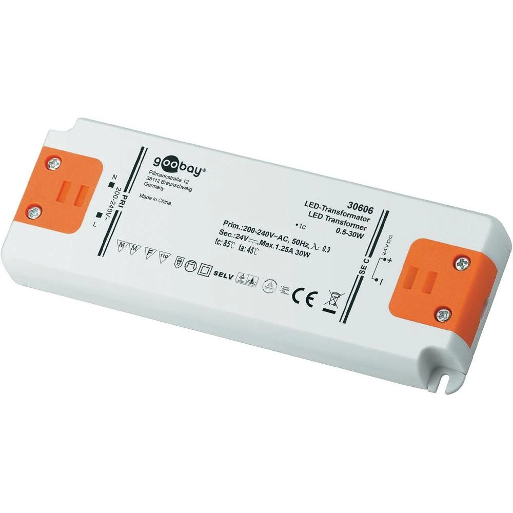 LED pogonski sklop Goobay LED transformator DC pogon 24 Volt 0 - 30 W 30606 slika
