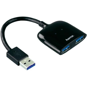 2-portni USB 3.0 hub Mobil Hama crni slika