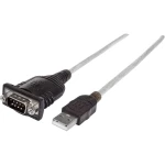 USB 1.1, serijski priključni kabel [1x USB 1.1 utikač A - 1x D-SUB-utikač 9polni] 0.45 m srebrni-crni Manhattan