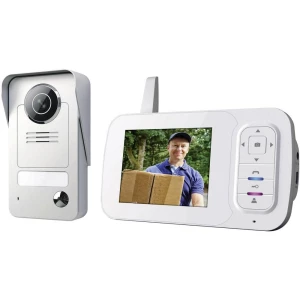 Video portafon, bežični komplet Smartwares VD38W 1 obiteljska kuća, sivi, srebrni slika