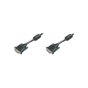 DVI priključni kabel [1x DVI-utikač 24 + 1-pol.  1x DVI-utikač 24 + 1-pol.] 5m, crn slika