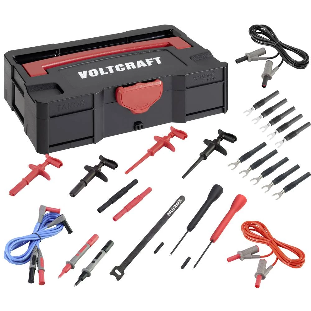 VOLTCRAFT IndustrieSigurnostkomplet mjernih vodova Krokodili, kuke, stezaljke, mjerne igle, sistemske kutije slika