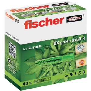 Univerzalni umetci Fischer UX518885, zeleni, najlon, (?xD) 6x35mm, 40 komada slika