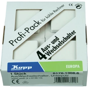 Kopp izklopni i izmjenični prekidač 4-dijelni komplet EUROPA bijeli 617613086 slika