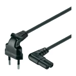 Mrežni kabel [ europski utikač - utikač za male uređaje C7] crna 5 m Goobay 9735