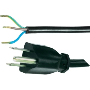 Priključni kabel [ američki šuko utikač - kabel, otvoreni kraj] crni 2 m HAWA 10 slika