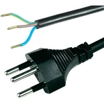 Priključni kabel [ švicarski utikač - kabel, otvoreni kraj] crni 2 m HAWA 100824