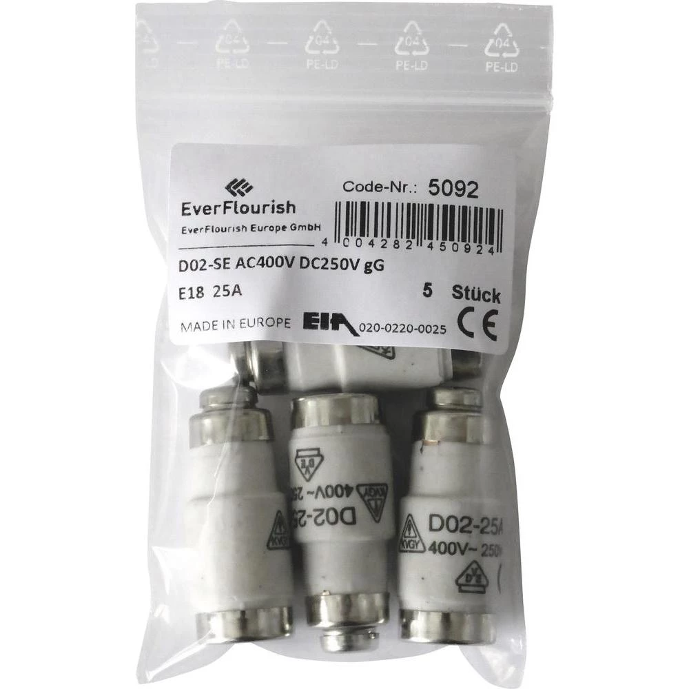 Neozed osigurač veličina osigurača = D02 25 A