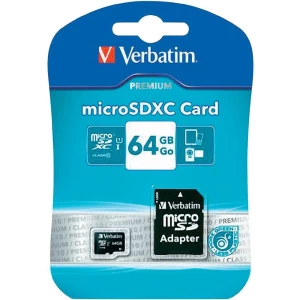 microSDXC kartica Verbatim MICRO SDXC 64GB CL 10 ADAP Class 10 uklj. SD-adapter slika