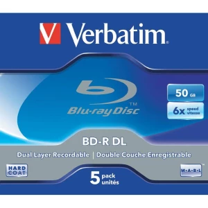 Blu-ray BD-R DL prazni Verbatim 43748 50 GB 5 kom. kutija slika