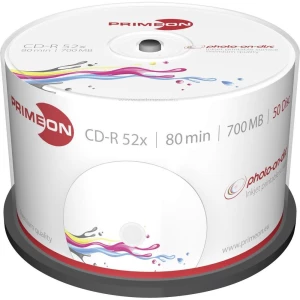 CD-R diskovi 80 Rohling 700 MB Primeon 2761105 50 kom. okrugla kutija prazni slika