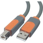 USB 2.0 priključni kabel [1x USB 2.0 utikač A - 1x USB 2.0 utikač B] 0.90 m sivi