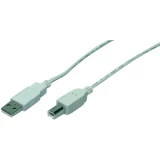 USB 2.0 priključni kabel [1x USB 2.0 utikač A - 1x USB 2.0 utikač B] 1.80 m sivi