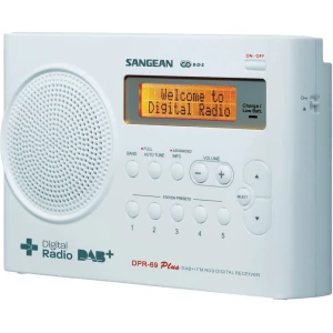 DAB+ radio DPR-69+ Sangean, putni radio, punjiva baterija bijela slika