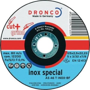 Rezna i ploča za grubu obradu AS 46 T Dronco 1113270-100 za čelik Cut+Grind 115 slika