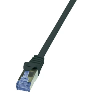 RJ45 mrežni kabel CAT 6A S/FTP [1x RJ45 utikač - 1x RJ45 utikač] 0.50 m crni nez slika