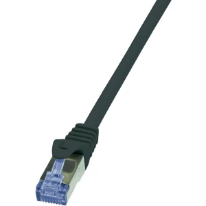 RJ45 mrežni kabel CAT 6A S/FTP [1x RJ45 utikač - 1x RJ45 utikač] 3 m crni nezapa slika