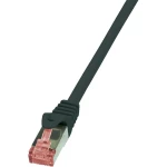 RJ45 mrežni kabel CAT 6 S/FTP [1x RJ45 utikač - 1x RJ45 utikač] 1 m crni nezapal