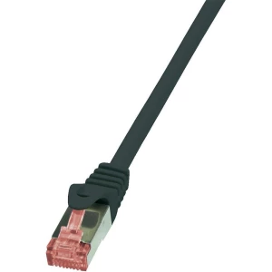 RJ45 mrežni kabel CAT 6 S/FTP [1x RJ45 utikač - 1x RJ45 utikač] 1 m crni nezapal slika
