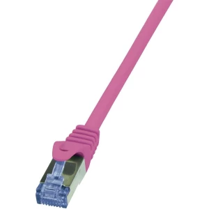 RJ45 mrežni kabel CAT 6A S/FTP [1x RJ45 utikač-1x RJ45 utikač] 0.25 m ružičasti slika