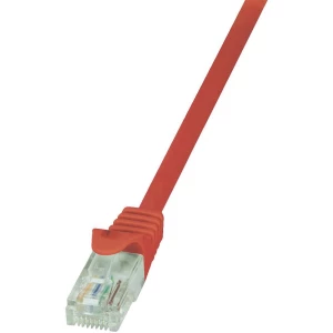 RJ45 mrežni kabel CAT 6 U/UTP [1x RJ45 utikač - 1x RJ45 utikač] 1 m crveni zašti slika
