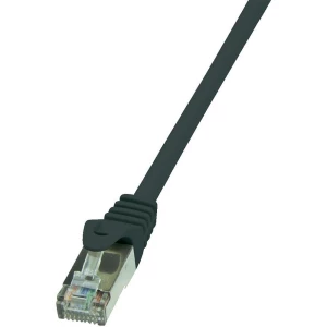 RJ45 mrežni kabel CAT 5e F/UTP [1x RJ45 utikač - 1x RJ45 utikač] 0.50 m crni zaš slika