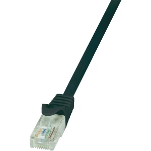 RJ45 mrežni kabel CAT 5e U/UTP [1x RJ45 utikač - 1x RJ45 utikač] 1 m crni zaštić slika