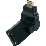 HDMI adapter [1x HDMI priključak C Mini <=> 1x HDMI utičnicu] kut 360 crni pozla