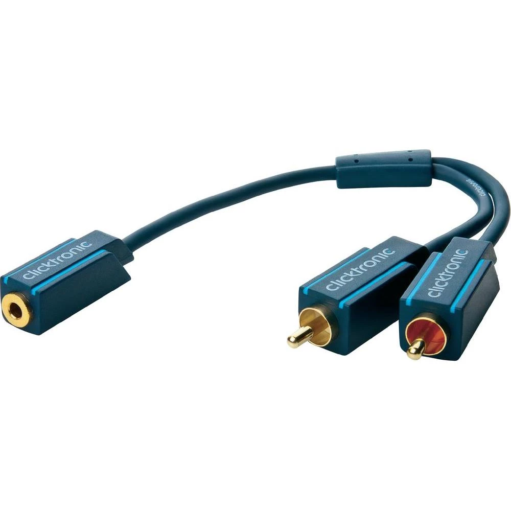 Jack / činč audio Y adapter clicktronic [1x jack utičnica 3.5 mm - 2x činč mutik