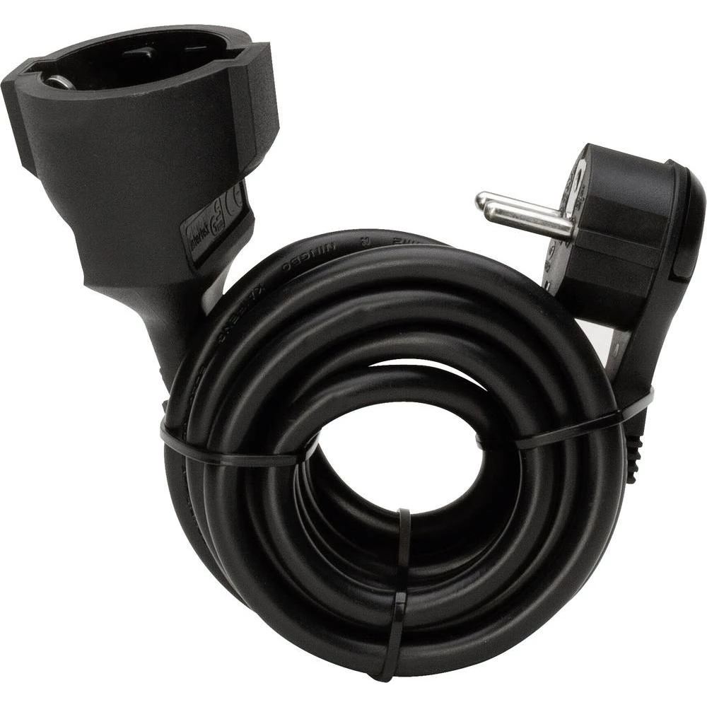Strujni produžni kabel [ plosnati utikač - šuko utičnica] crni 3 m 143605083 Kop slika