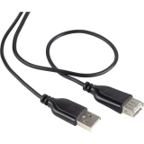 USB 2.0 produžni kabel [1x USB 2.0 utikač A - 1x USB 2.0 utičnica A] 1 m crni, i