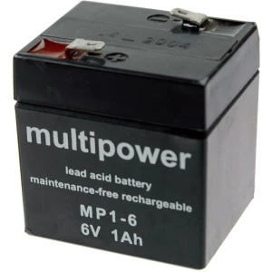 Olovni akumulator 1 Ah multipower MP1-6 MP1-6 olovo (AGM) (Š x V x DB) 51 x 55 x slika