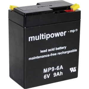 Olovni akumulator 9 Ah multipower MP9-6A A9680 olovo (AGM) (Š x V x DB) 97 x 118 slika