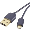 Renkforce USB 2.0 A/Micro-B priključni kabel 1 m obostrani utikač slika