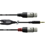 Kabel sa REAN jack konektorom CORDIAL 1,8 m, 3,5 mm/2X XLR F