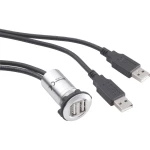 Ugradbena dvostruka USB utičnica USB-06 Conrad 2 x USB utičnica tip A na 2 x USB utikač tip A sa kablom od 60 cm sadržaj: 1 komad