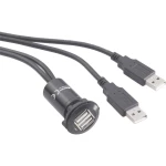 Ugradbena dvostruka USB utičnica USB-06-BK Conrad 2 x USB utičnica tip A na 2 x USB utikač tip A sa kablom od 60 cm sadržaj: 1 ko