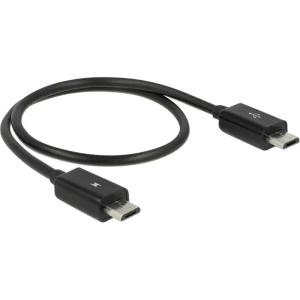 USB 2.0 priključni kabel [1x USB 2.0 utikač B - 1x USB 2.0 utikač B] Delock 0.30 m, crna, sa OTG funkcijom slika