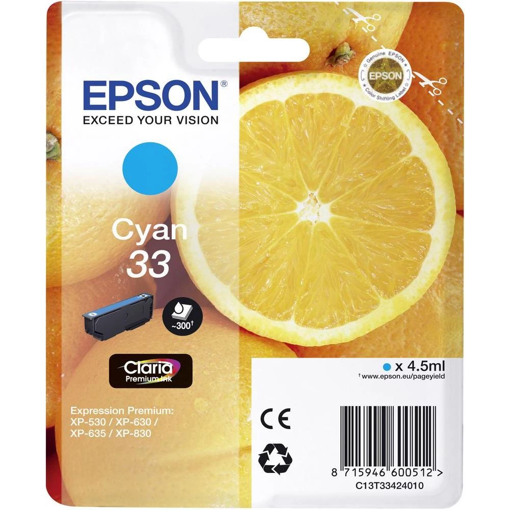 Originalna patrona za pisače Epson T3342, 33 cijan