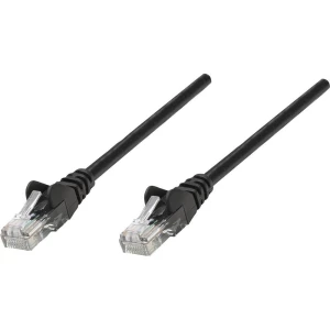 RJ45 mrežni priključni kabel CAT 5e SF/UTP [1x RJ45-utikač - 1x RJ45-utikač] 2 m crni, Intellinet slika
